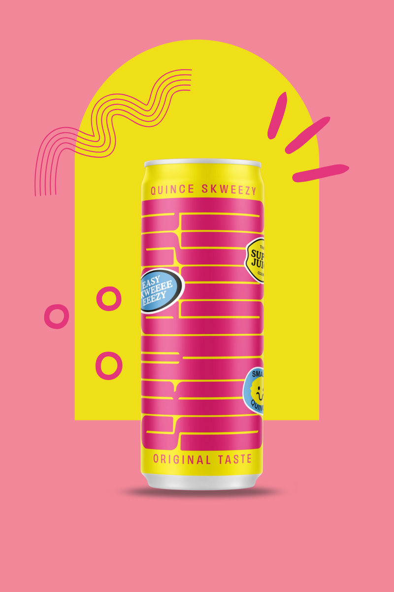 Skweezy zīmola gāzētais dzēriens bundžā